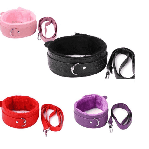 Collar Cadena Felpa Bdsm Dominación Fetiche Sumisa Esclava